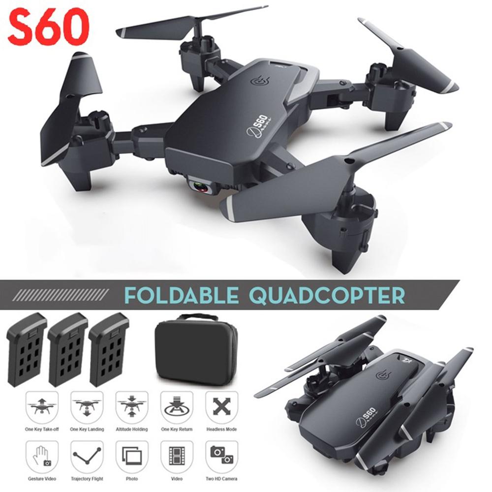 S60 Speelgoed Drone Dual Camera Groothoek Camera Wifi Fpv Opvouwbare Quadcopter Met 4K/720P Hd Antenne fotografie Camera