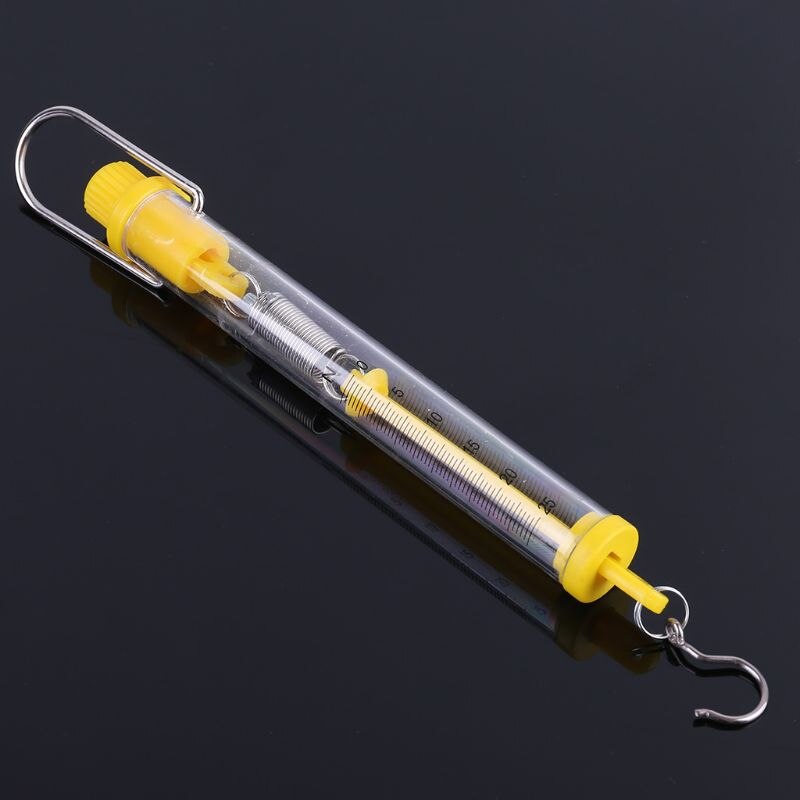 Newton force meter Max Capacity 25N Plastic Tubular Spring Scale Dual Scale Labeled for Physical Experiment