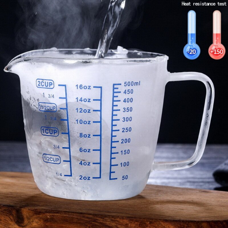 Heat-resistant glass measuring cup milk cup with scale microwave oven measuring cup scale cup with lid