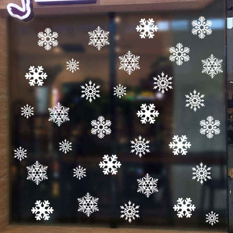 1 pcs Christmas Snowflake Window Sticker Winter Wall Stickers Kids Room Christmas Decorations for Home Year Supplies A