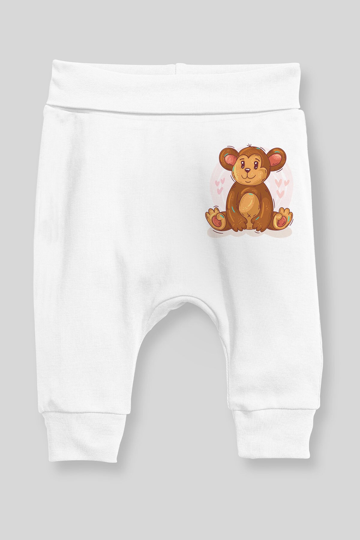 Angemiel baby sød siddende bjørn baby dreng harembukser pantalon hvid