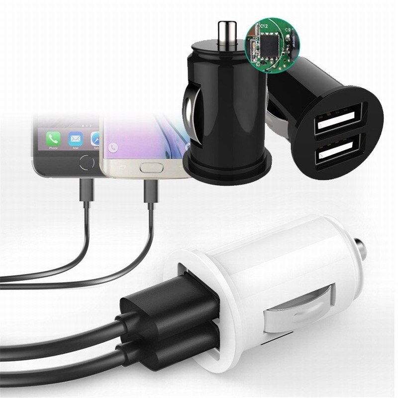 Uniwersalna ładowarka samochodowa podwójne USB Chargeur dla iPhone 7 6 Huawei telefon komórkowy samsung ładowarka samochodowa robić telefonu ładowarka samochodowa ładowarka USB