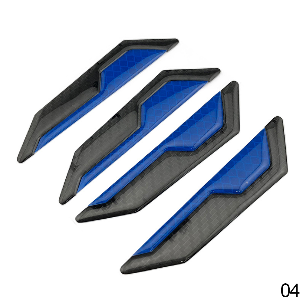 4 Uds. Pegatinas anticolisión para puerta de coche, pegatinas para el cuerpo, pegatinas de advertencia reflectantes, decorativas, resistentes a los arañazos, universales modificadas: Azul