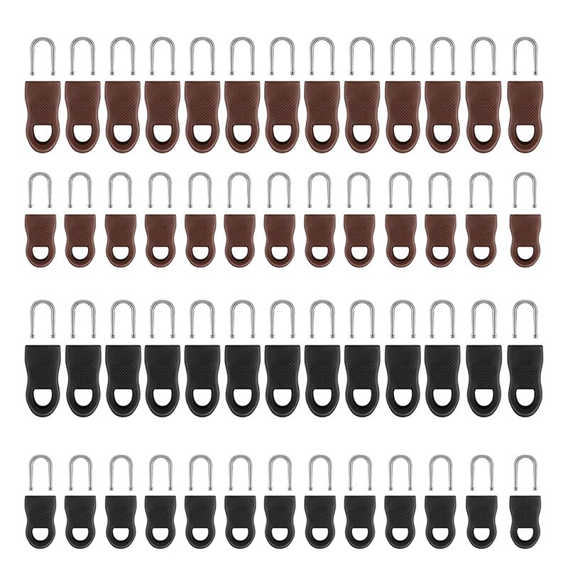 52Pcs Universal Detachable Zipper Puller Set Zipper Pull Replacement Zipper Tab Replacement For Luggage, Jacket,Backpack