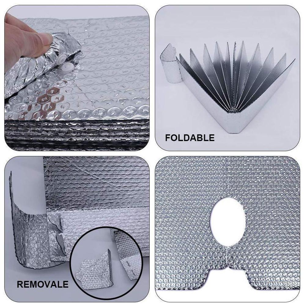 Zilveren Opvouwbare Auto Voor Achter Voorruit Zonnescherm Zonnescherm Auto Thicken Uv Reflector Window Zonnescherm Visor Shield Cover