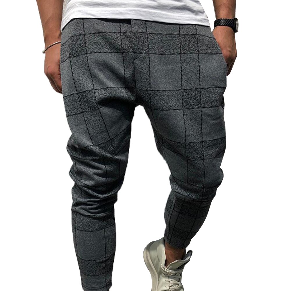 Housut miehet 3d ruudullinen print taskuhousut lyijykynä housut rento urheilu kuntosali wear kaltevuus verryttelyhousut