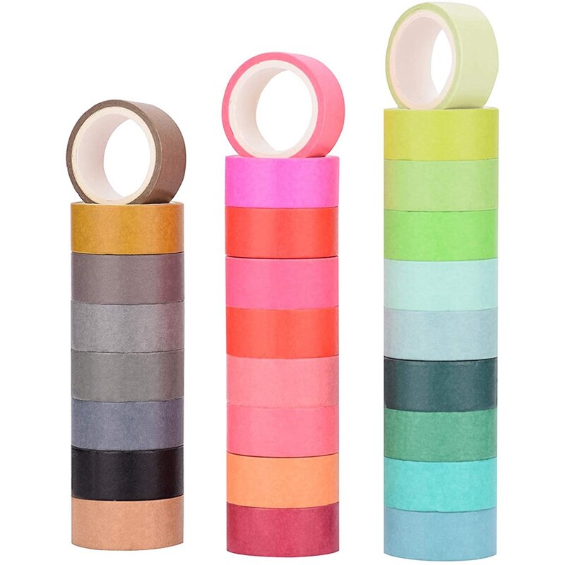60 Rolls 15Mm Breed Washi Masking Tape Set, Kleurrijke Regenboog Tape Voor Diy Ambachten, Tijdschriften, planners, Scrapbooking, Wikkelen