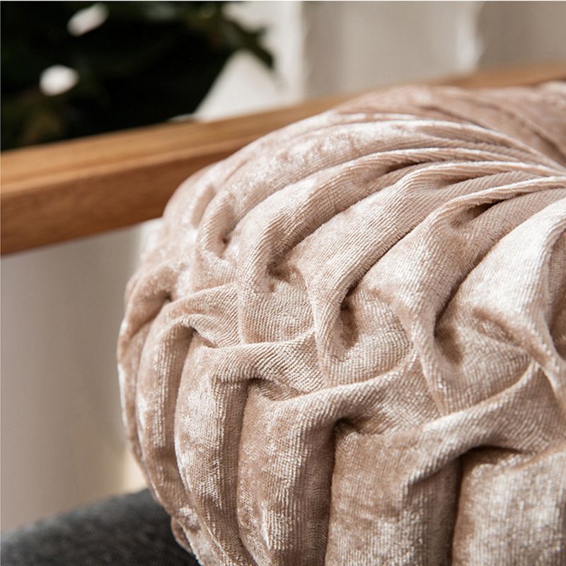 European Style Throw Pillow Luxury Velvet Cushion Pleated Fabric Handmade Round Wheel Pumpkin Seat Cushions