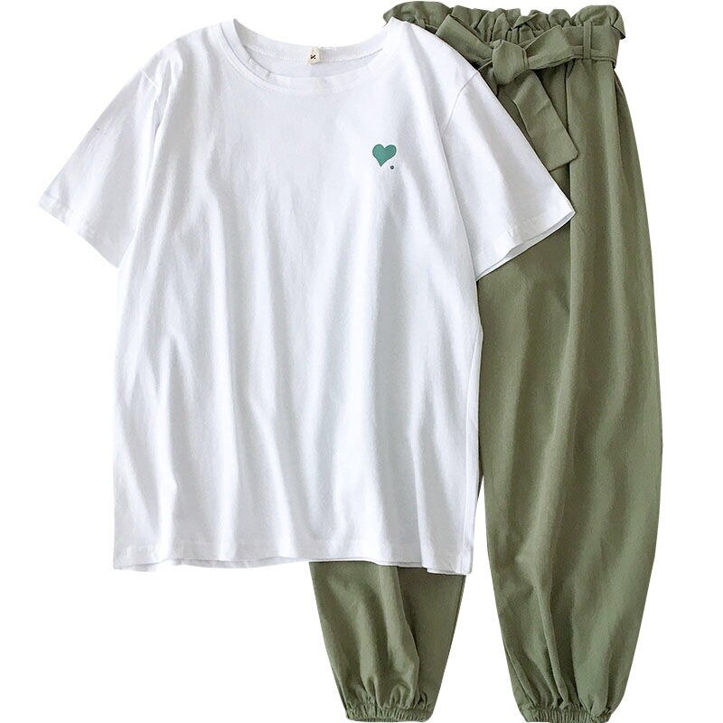 Two Piece Sets Women Spring Summer Casual Female Tracksuit Tops And Pant Suits Harajuku Girl