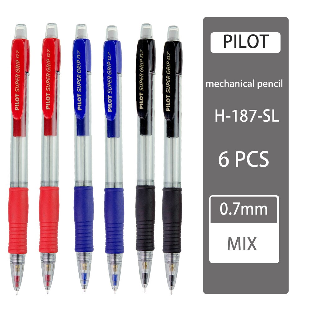 6pcs/lot Mechanical Pencil 0.7 MM JAPAN PILOT H-187-SL office and school stationery 3colors to choose: Mixed