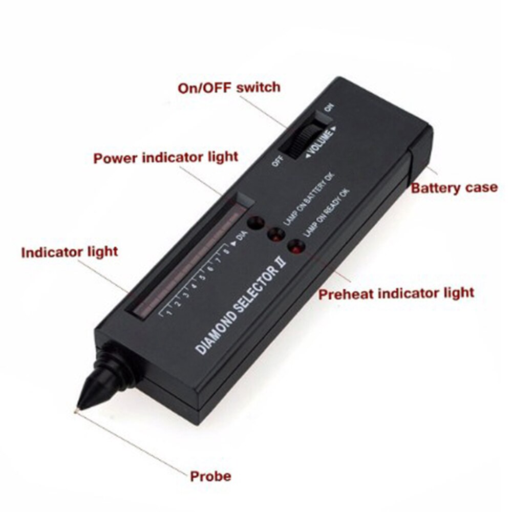 High Accuracy Diamond Tester LED Diamond Indicator Test Pen Selector Jewelry Watcher Tool