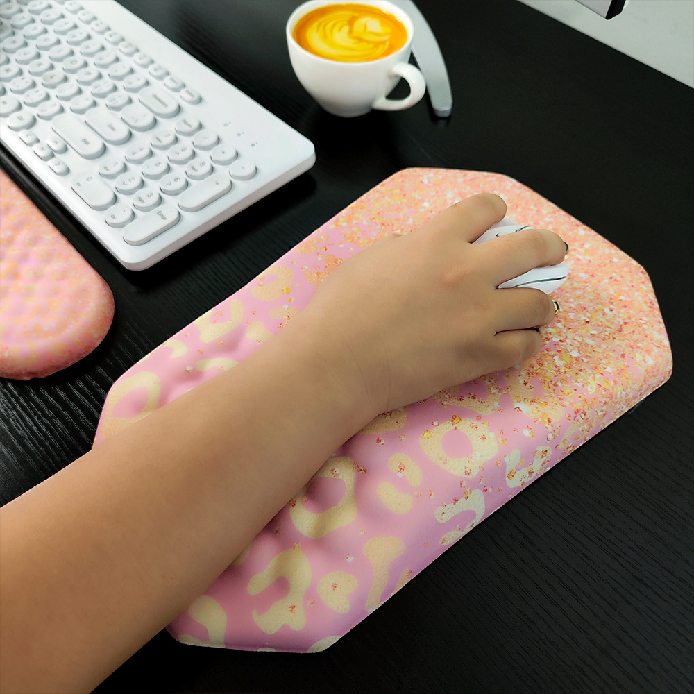 Ergonomie Mauspad aus Memory-Schaum mit Handgelenkauflage, Hand- und Handgelenk-Mauspad, rutschfeste Gummiunterseite