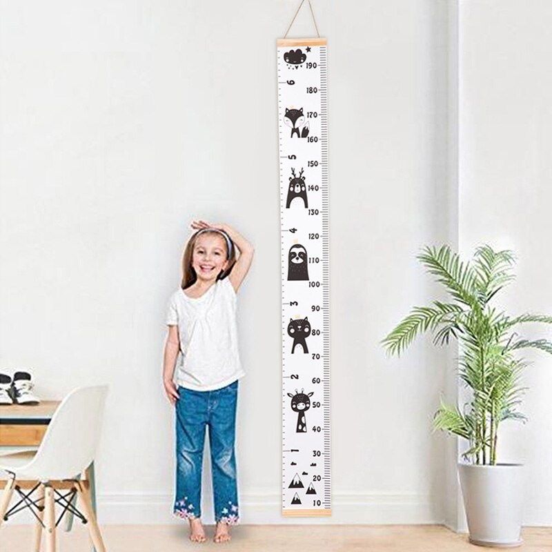 Trævæg hængende lineal baby børn væksthøjde diagram lineal børneværelse dekor piger drenge barn væg klistermærke aftagelig