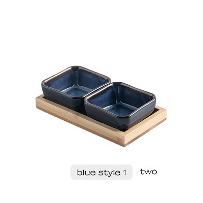 ceramic grid fruit plate snack plate serving platter Japanese small dish with tray Home desktop dried fruit snack tray: C
