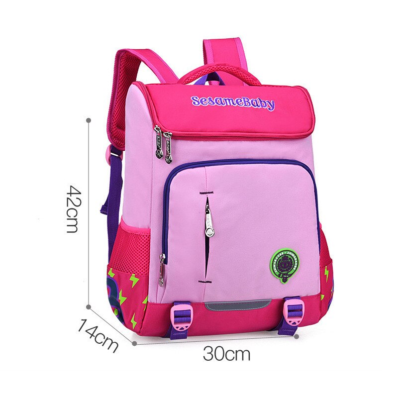Kinderen School Tassen rugzak voor Jongens Meisjes reistas Rugzakken Grote Capaciteit Rugzak voor 1-5 rangen Mochila Infantil zip: large pink