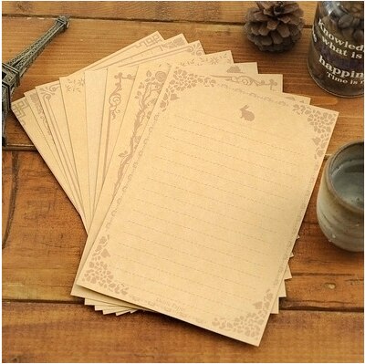 80sheets Vintage Letter Paper Black Kraft Writing Paper Letter Pad: Kraft mix 8patterns