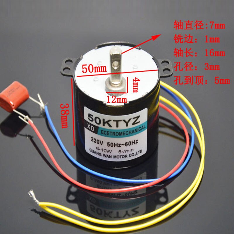 50 ktyz växelströmsmotor 220v motor mikrohastighet maskin 10w 1 rpm -50 rpm permanent magnet synkronmotor liten motor