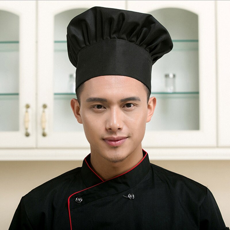 Homens Chapéu Do Chef de Cozinha De Catering Cozinha Cozinhar Padeiro Chapéu Elástico Ajustável Cap Listrado Simples Chapéus Cap Trabalhando chapéu fogão: 1