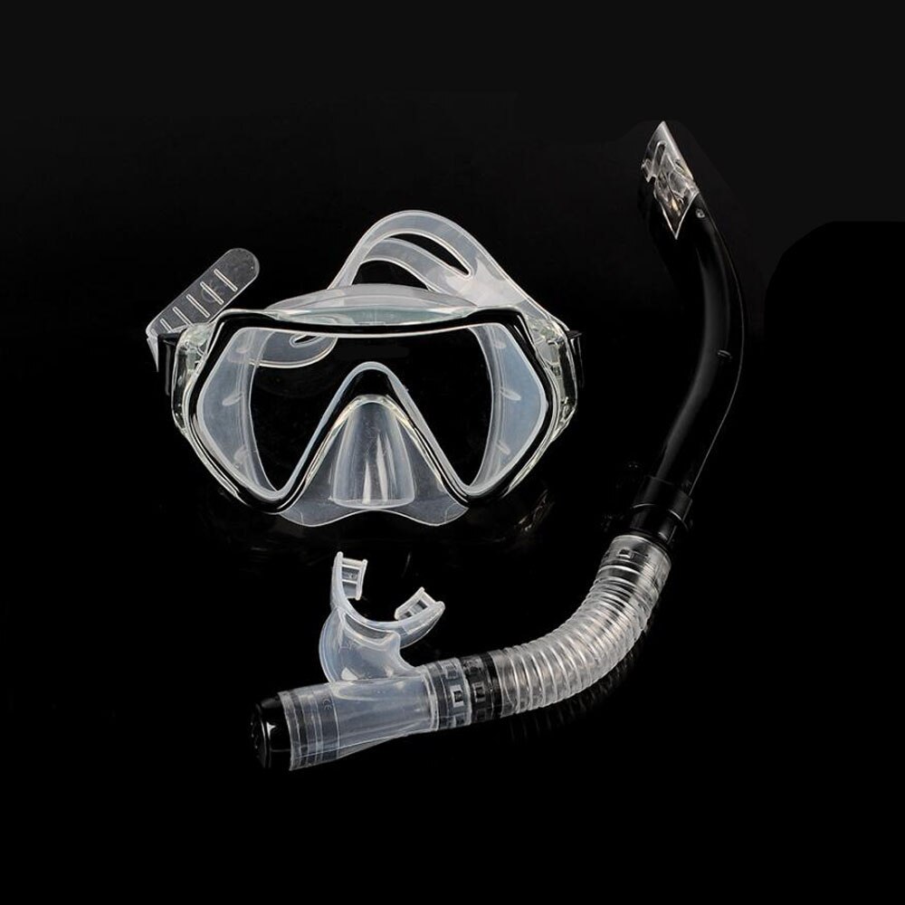 Diving Mask Full Face Snorkeling Mask Underwater Anti Fog Snorkeling Diving Mask dry snorkel Swimming Fishing Pool Dive Men: black