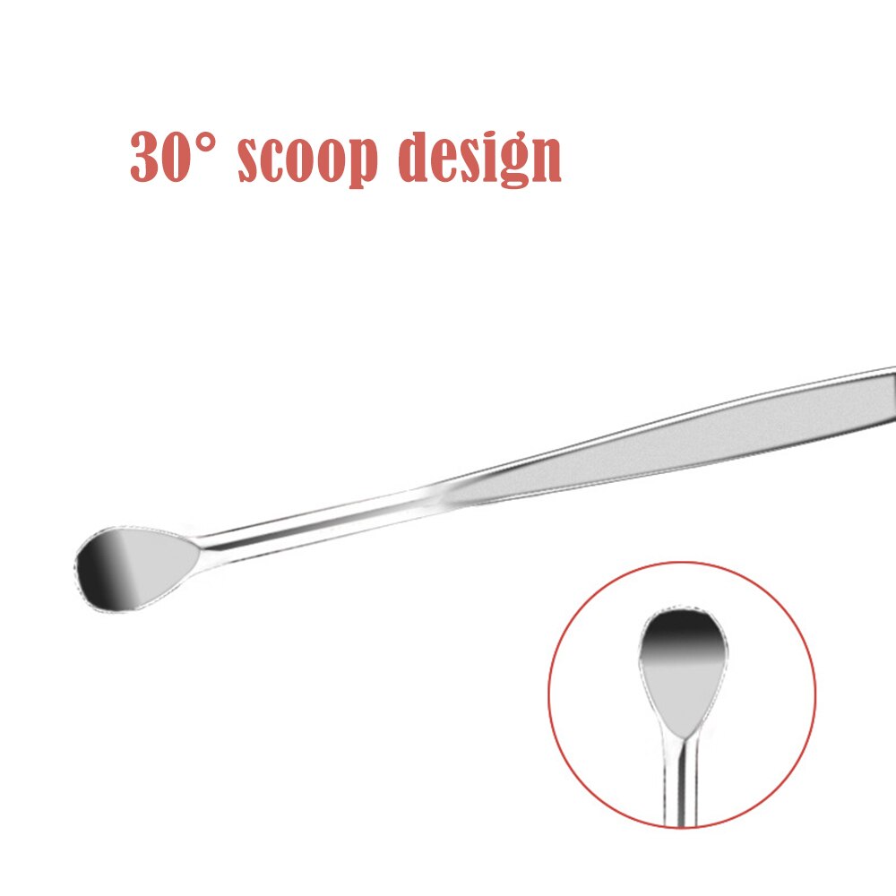 6Pcs Ear Pick Set Stainless Steel Earpick Ear Wax Curette Remover Ear Cleaner Spoon Spiral Ear Clean Tool