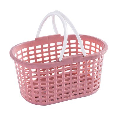1pcs Plastic Hand-held Storage Basket Bathroom Organizer Household Shampoo Cosmetics Shower Gel Storage Bag Bathroom Gadgets: pink