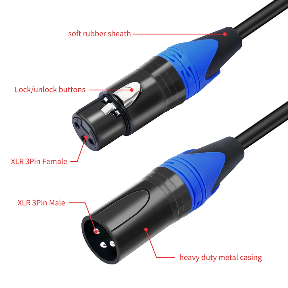 50cm xlr Splitter kabel 1 xlr Buchse zu 2 xlr Stecker xlr y Splitter kabel Mikrofon Splitter kabel für Verstärker mischer