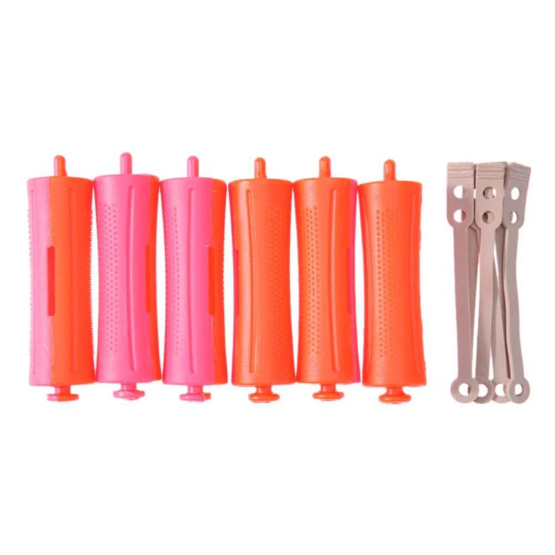 6 uds barras de rodillo de pelo para salón de permanente fría palos banda de goma para peinado de cabello rizador de onda pequeña herramienta de peluquería varillas de Color al azar: 10