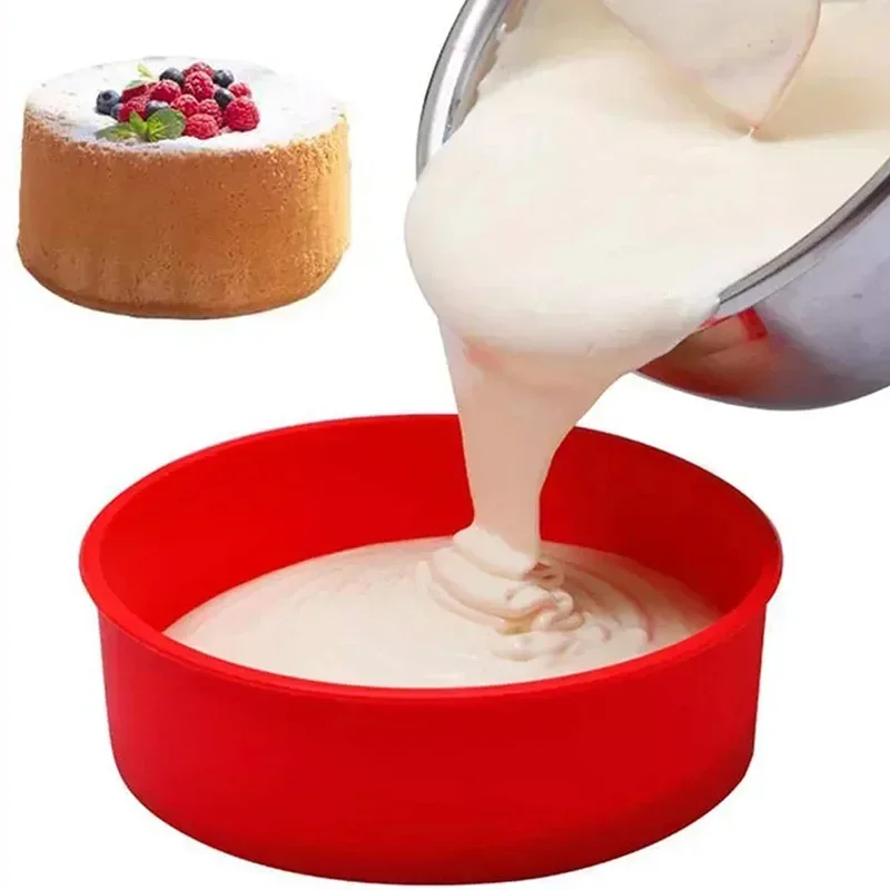 6 stk. silikone kageforme, 4 cm bakker, runde bageforme, køkken silikone nonstick bageforme, genanvendelige kageforme, bageværktøj