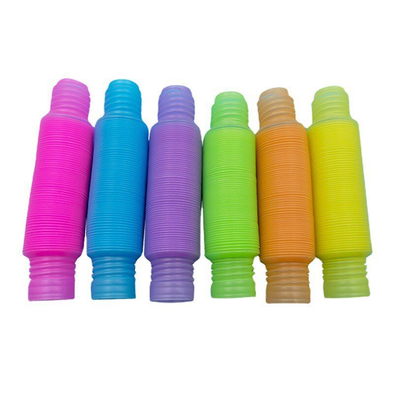 Grands Tubes Pop lumineux de 46MM, jouets Anti-Stress, autisme sensoriel Anti-Stress, jouets à soufflet en plastique pour enfants