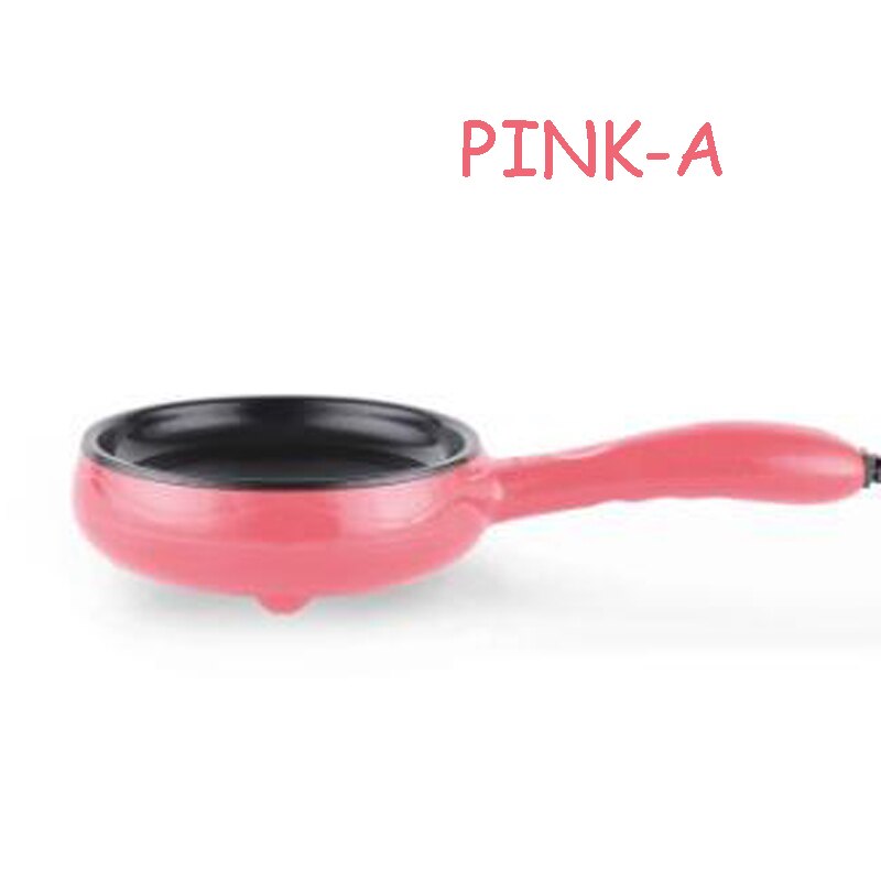Betohe mini huishoudelijke ei-omelet pannenkoeken elektrische gefrituurde biefstuk antiaanbakpan gekookte eieren boiler stoomkoker ontbijtmaker: 220v / Roze-a
