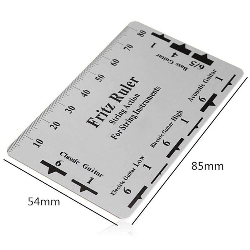 Guitar Pick Pro String Action Gauge Ruler Guide Setup Guitar Measuring Luthier Tool Steel