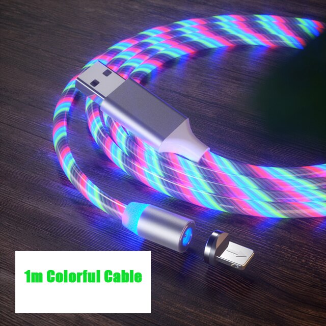 Cable magnético de luz LED, Micro USB, para Samsung tipo C, Xiaomi, iPhone: Colorful Light / For iphone