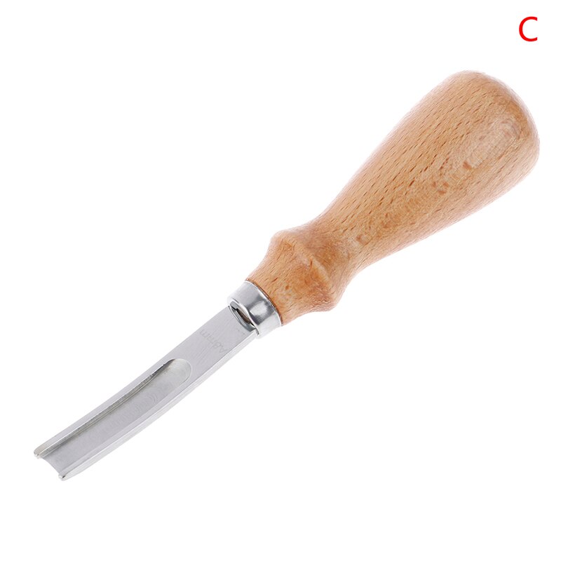 DIY Practical Leather Craft Edge Beveler Skiving Beveling Knife Cutting Hand Craft Tool with Wood Handle A4mm A6mm A8mm