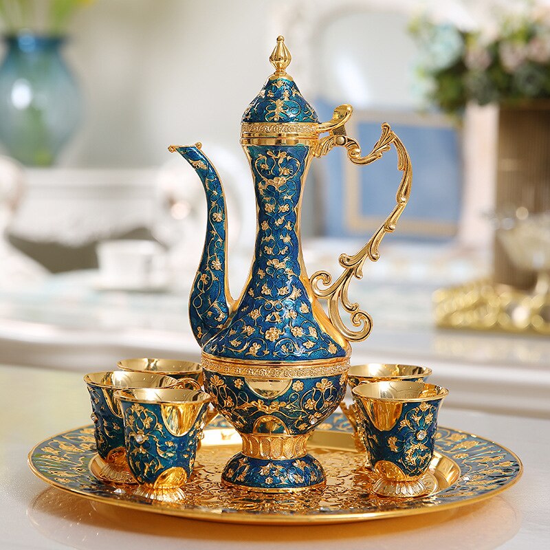High-End Liquor Wine Set Antique European-Style Box Jin Wedding Birthday Living Room Decoration: Camel