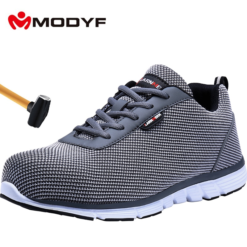 MODYF de trabajo de los hombres zapatos de seguridad zapatos puntera de acero ligero transpirable construcción calzado de protección Anti-smashing zapatos