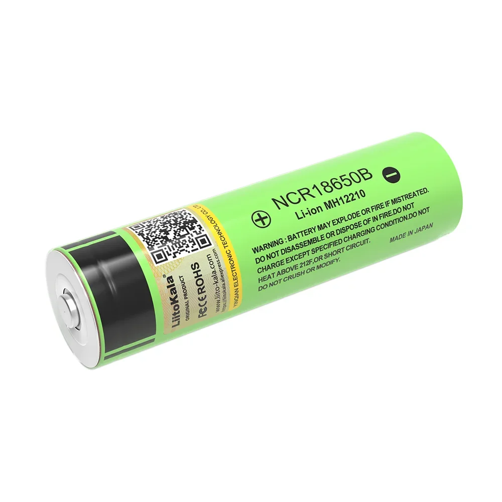 LiitoKala 100% Original NCR18650B 3.7v 3400mAh 18650 Lithium Rechargeable Battery with Pointed(No PCB) For Flashlight batteries
