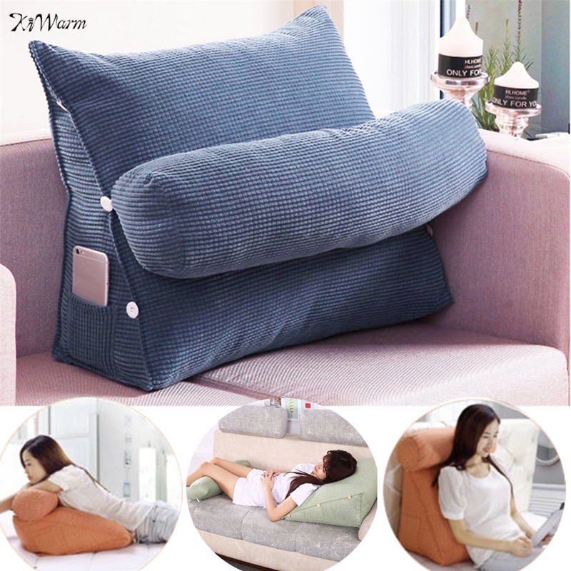 Triangle Sofa Cushion Back Pillow Bed Backrest Office Chair Pillow Support Waist Cushion Lounger TV Reading Lumbar Home Decor