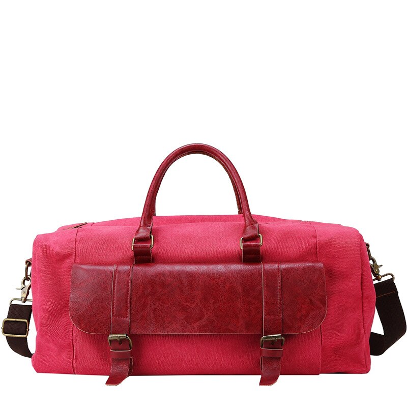 Canvas sport- en fitnesstassen voor dames, heren, sporttas, grote capaciteit, outdoor trainingstas, multifunctionele schoudertas: Rood