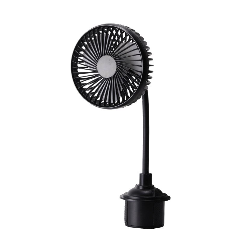 Ventilador de cuello de cisne ajustable para coche, portavasos Universal portátil de 12V y 24V con 3 velocidades y Control USB, accesorios de verano para coche: Default Title