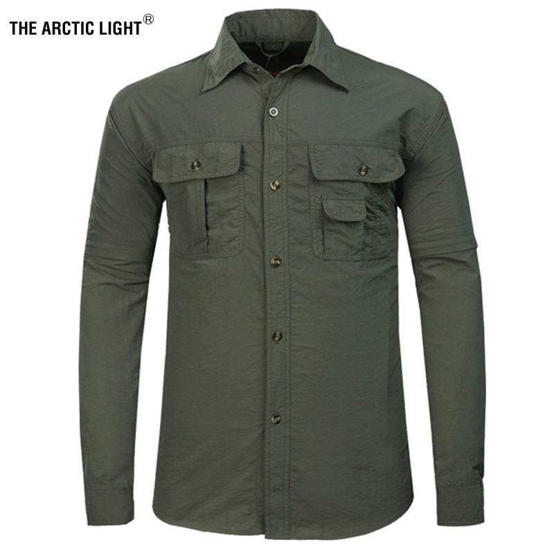 The arctic light outdoor vandringströja herr avtagbar snabbtorkande skjorta som andas spf 50+  sommarvandring camping fiske många ficka