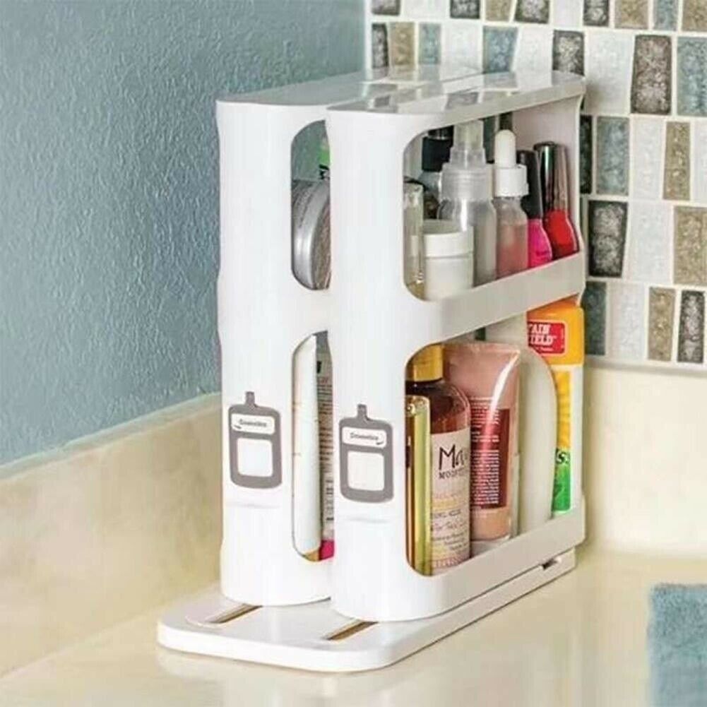 Multifunctionele Roterende Potten Kruidenrek Fles Opslag Wit Pp Kast Keuken Storage Rack Holder Organizer