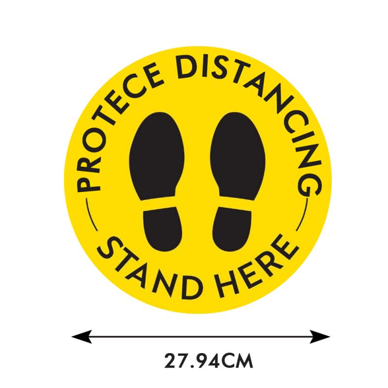 1PC Distancing Floor Decals Safety Floor Sign Marker Maintain 6 Foot Distance Anti-Slip: 04