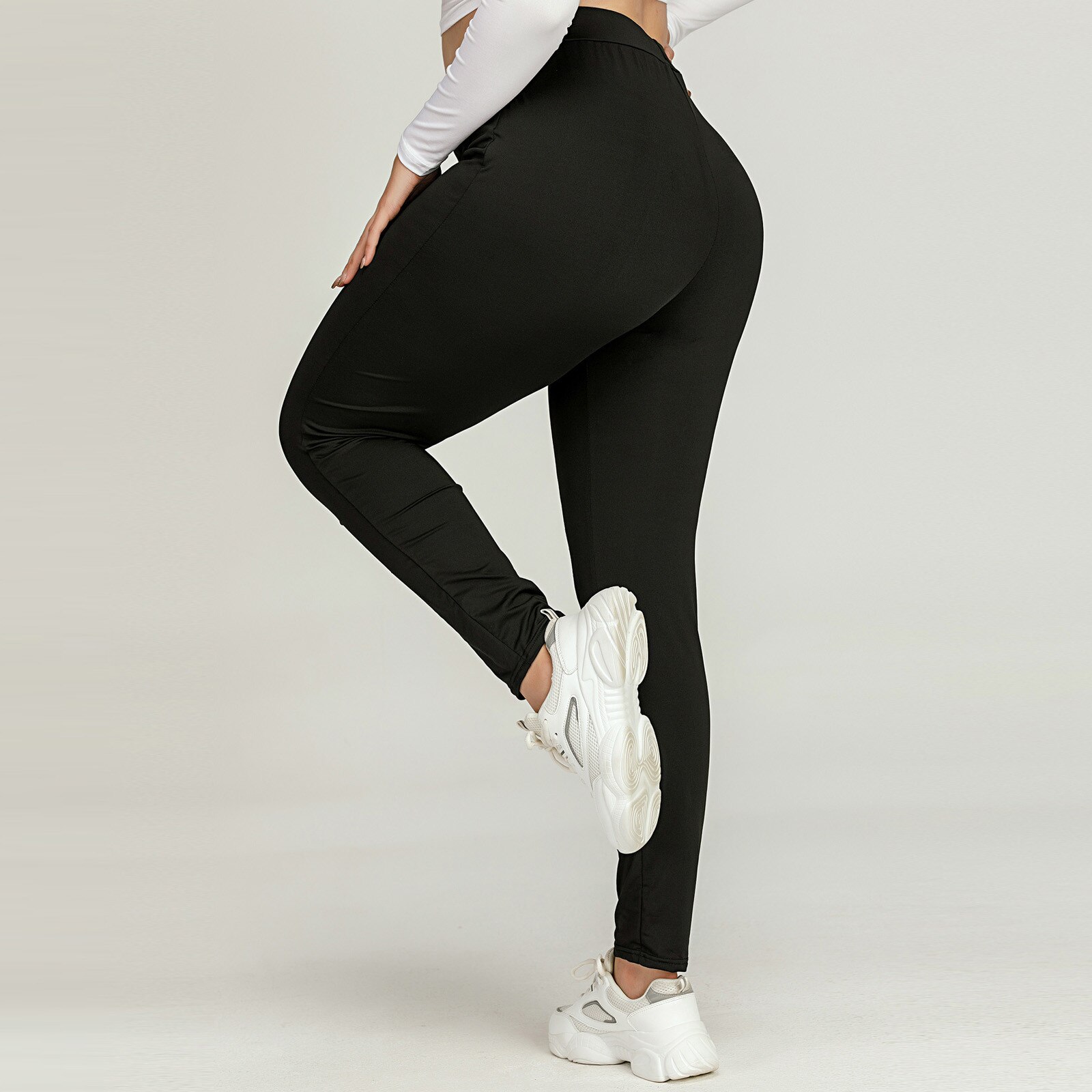 Vrouwen Plus Size Gat Leggings Elastische Taille Sport Fitness Casual Yoga Fitness Casual Yoga Slanke Stretch Broek Leggings Broek #