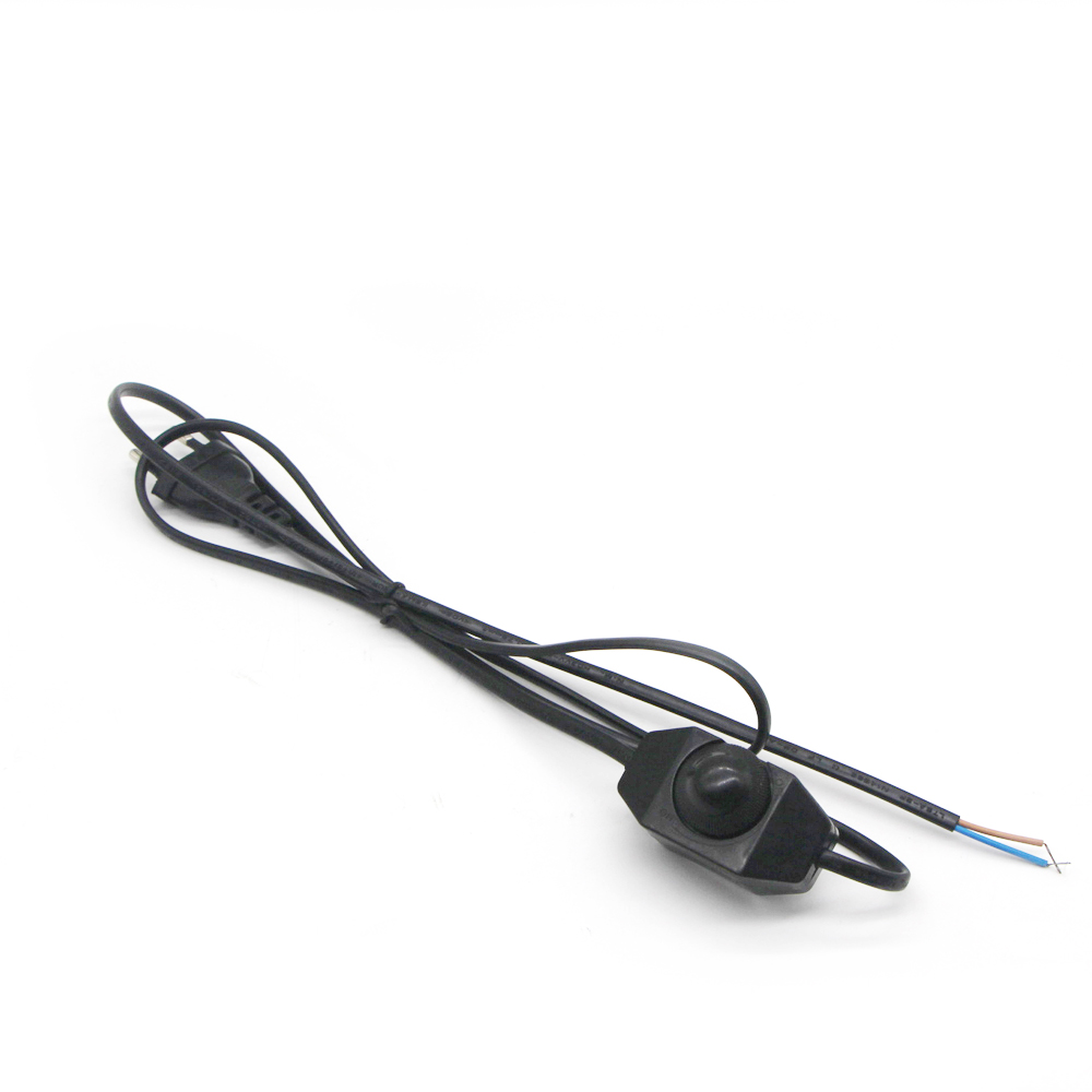 AC Power Cord 1.8m on / off or whirl dimmer Switch Plug Wire 2 pin US / EU Plug Adapter Lead Cable Extension Wire Power Cord