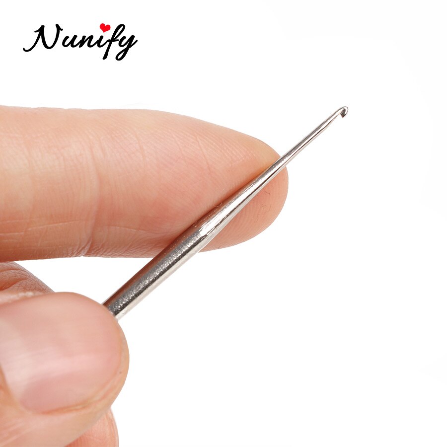 Nunify dread hair hæklenål 1 2 3 krog dreadlock nåle 1 stk/sæt 0.5mm 0.75mm to stil træ håndtag hæklet nål