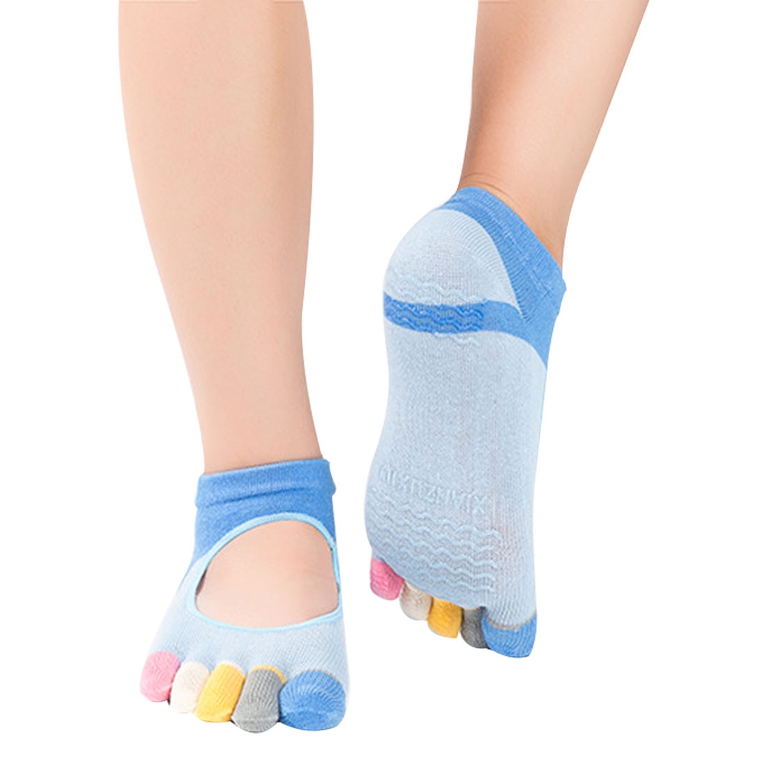 Pilates-socken für damen, fünf zehen, aus baumwolle, rutschfest, yoga-socken, damensocken, verschiedene farben