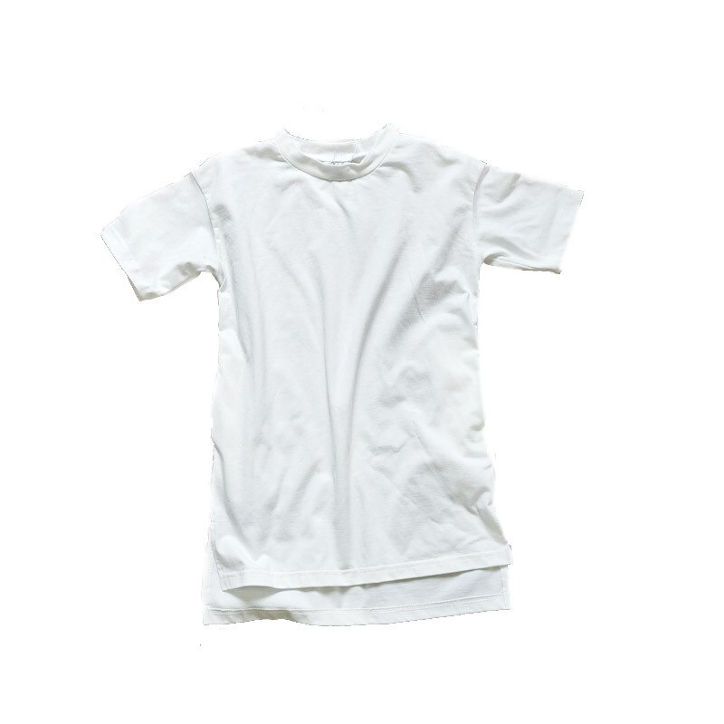 Abbigliamento per bambini bambini primavera estate abito lungo T-shirt a maniche corte fessura allentata abiti da ragazza T-shirt in cotone tinta unita top: 4T(110)