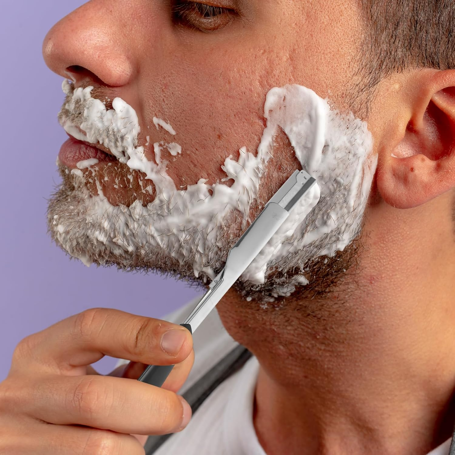 Barber Straight Edge Razor with 10 Blades Men's Manual Shaver Salon Razor