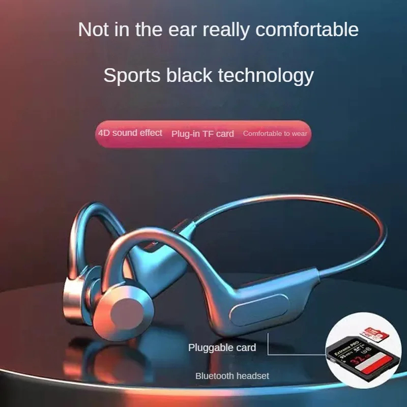 Bone Conduction Swimming Headphones Bluetooth 5.4 IPX8 Waterproof Not In-Ear Wireless Plug-in Card Sports Headphones