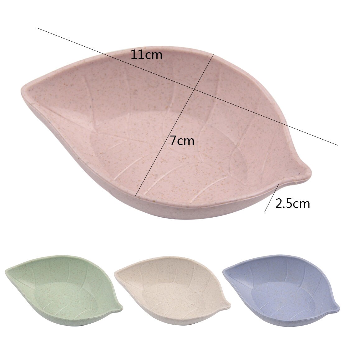 4 kleuren Creatieve Tarwe Stro Platen Natuurlijke Afbraak Blad Vormige Plaat Sauzen Plaat Snacks Azijn Schotel Keuken Benodigdheden